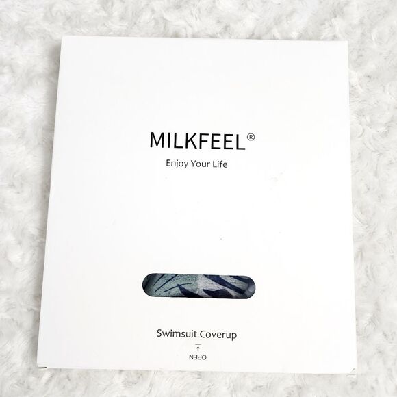 Milkfeel Floral Swimsuit Sarong Coverup Blue OSFA - Picture 1 of 8